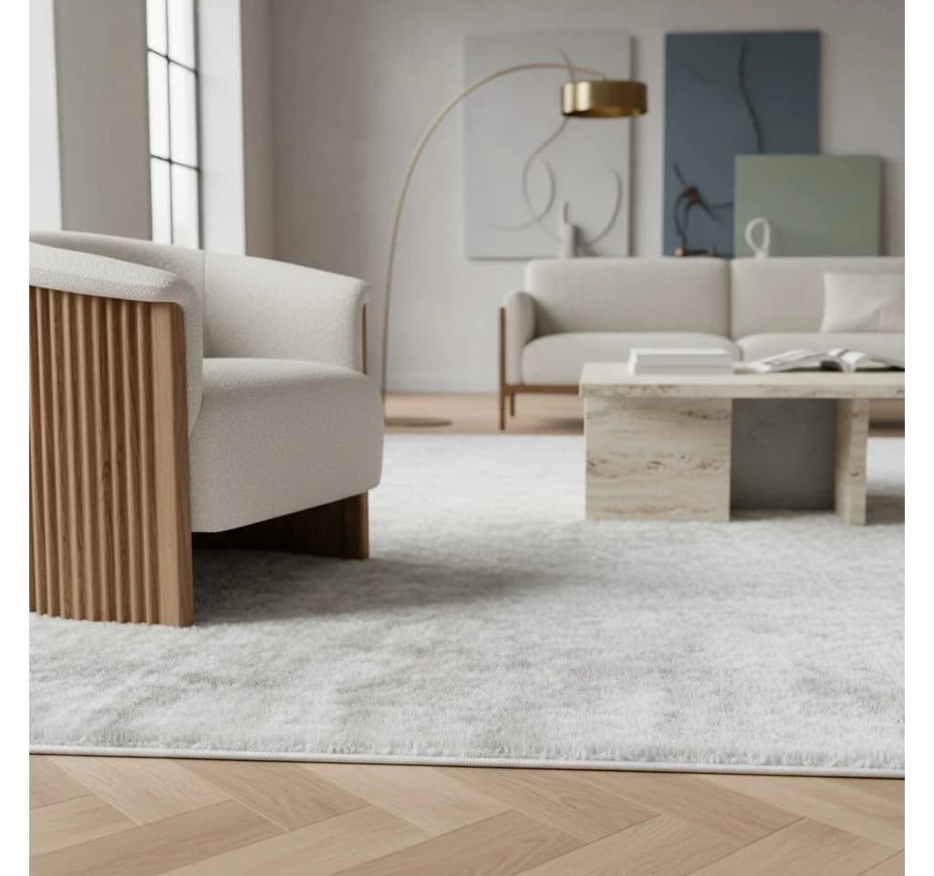 KADIMA DESIGN Teppich Kurzflor Unifarben Polyester Antirutsch - Bild 2