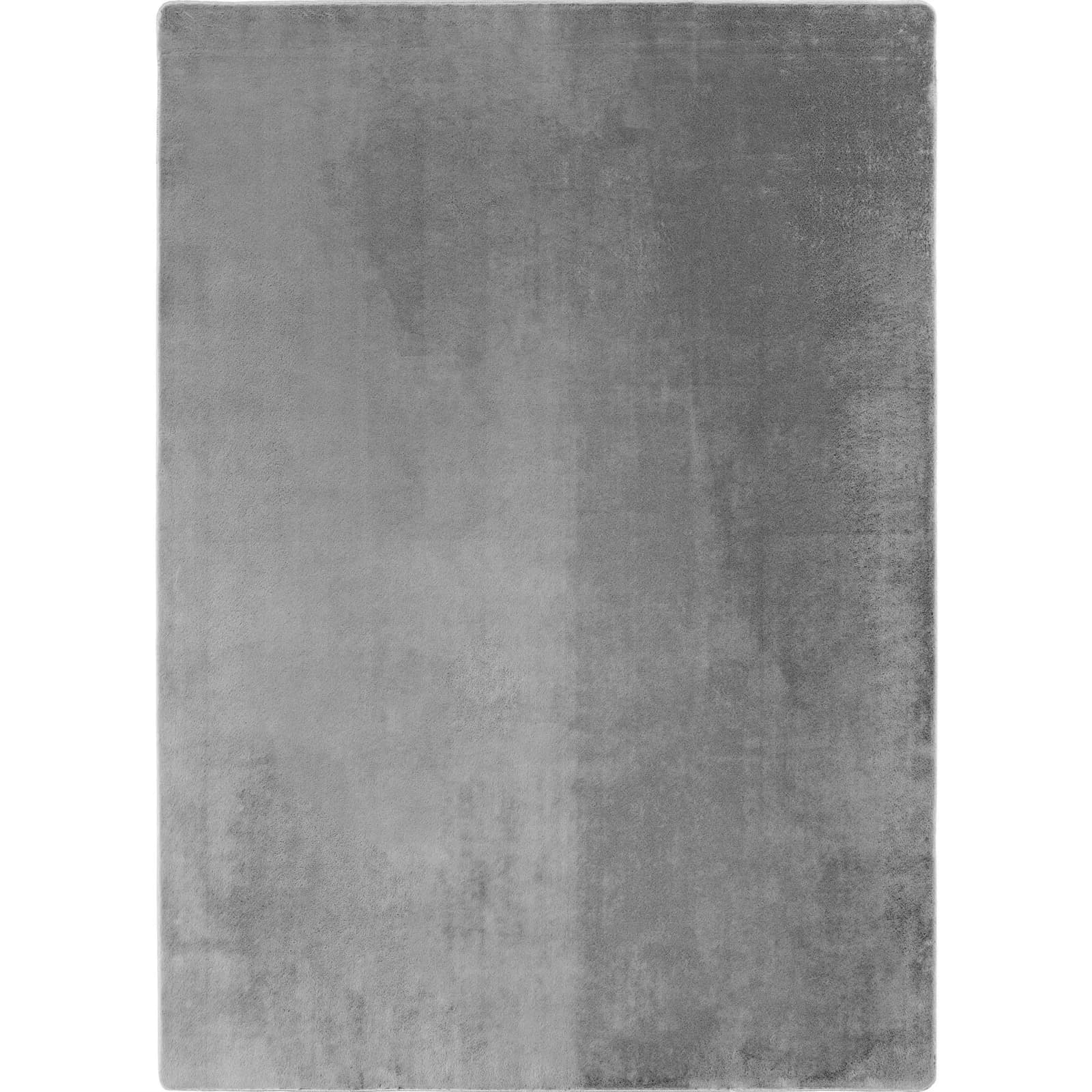 KADIMA DESIGN KURZFLORTEPPICH ISAR Waschbar Silber Polyester Rund Ø 200 cm