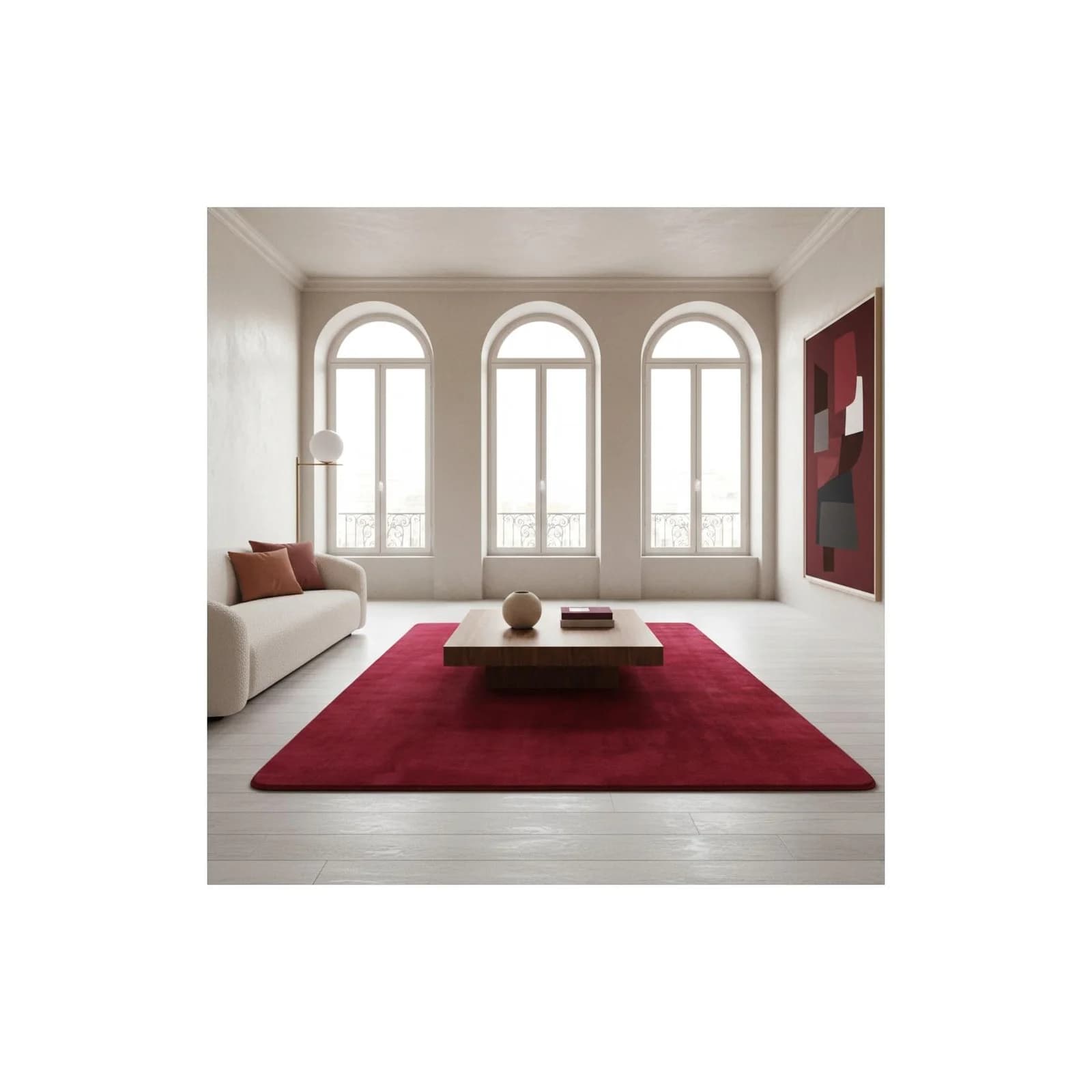 Kurzflorteppich ISAR von Kadima Design, Rot, Ø 120 cm, Waschbar