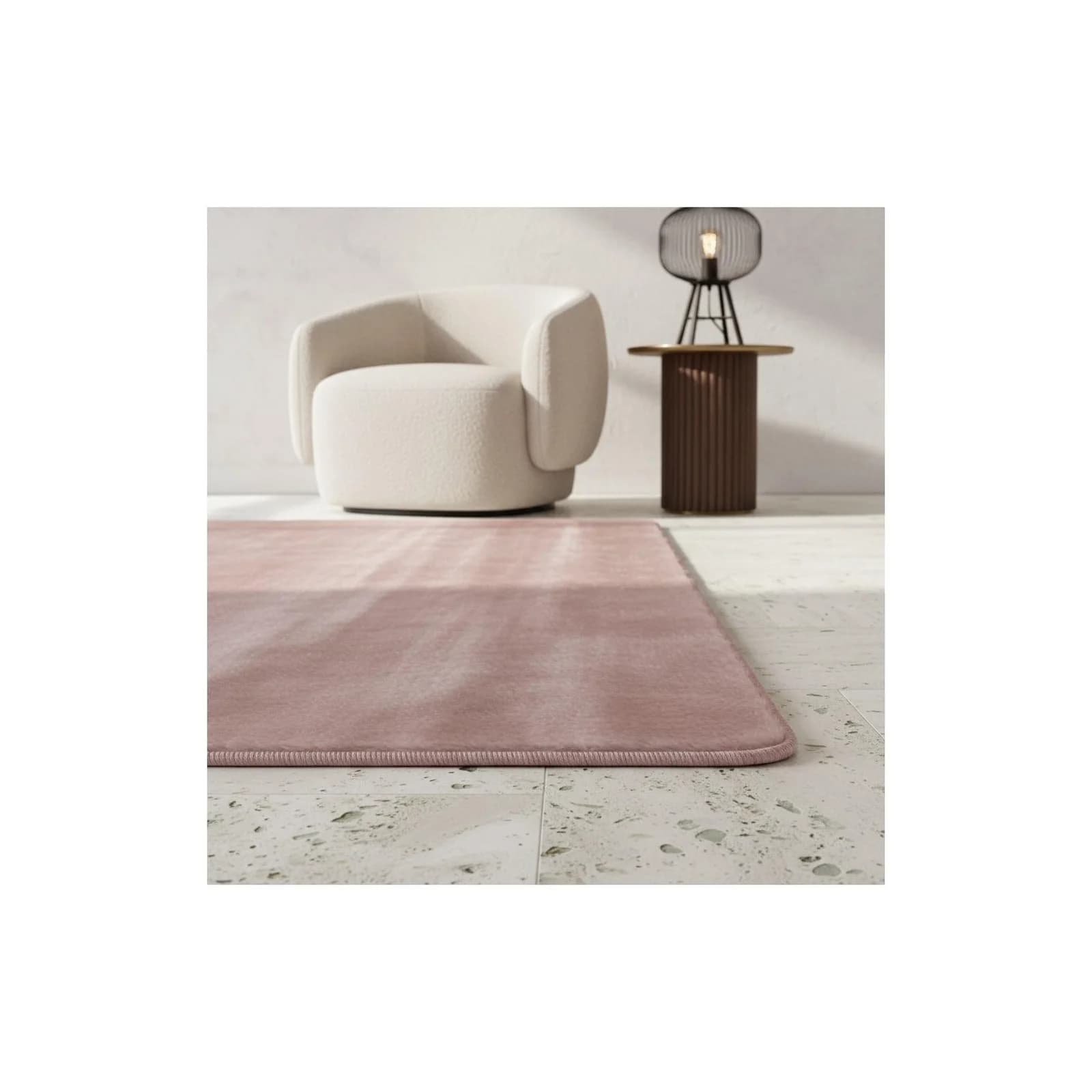 Kadima Design Kurzflorteppich ISAR Rosa Unicolor