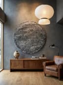 KADIMA DESIGN Teppich SALZACH Shaggy Hellgrau Rund Bild 3