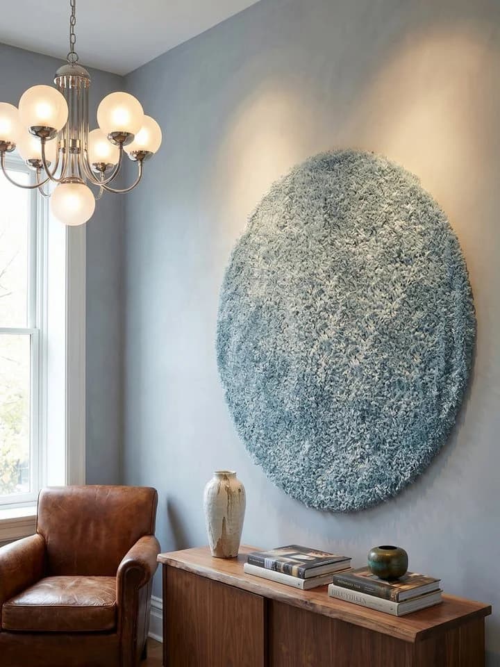 KADIMA DESIGN SALZACH Shaggy Teppich Blau 80x80 cm