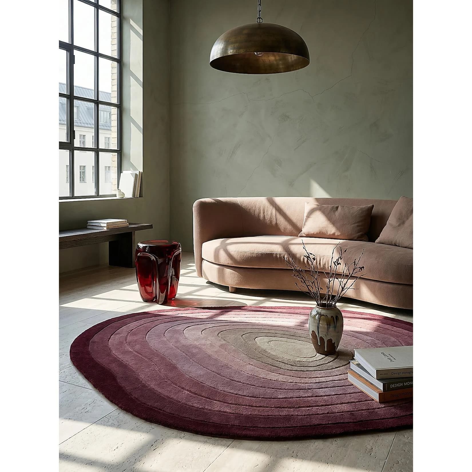 KADIMA DESIGN Wohnzimmerteppich PARRET Ombre Wolle Oval