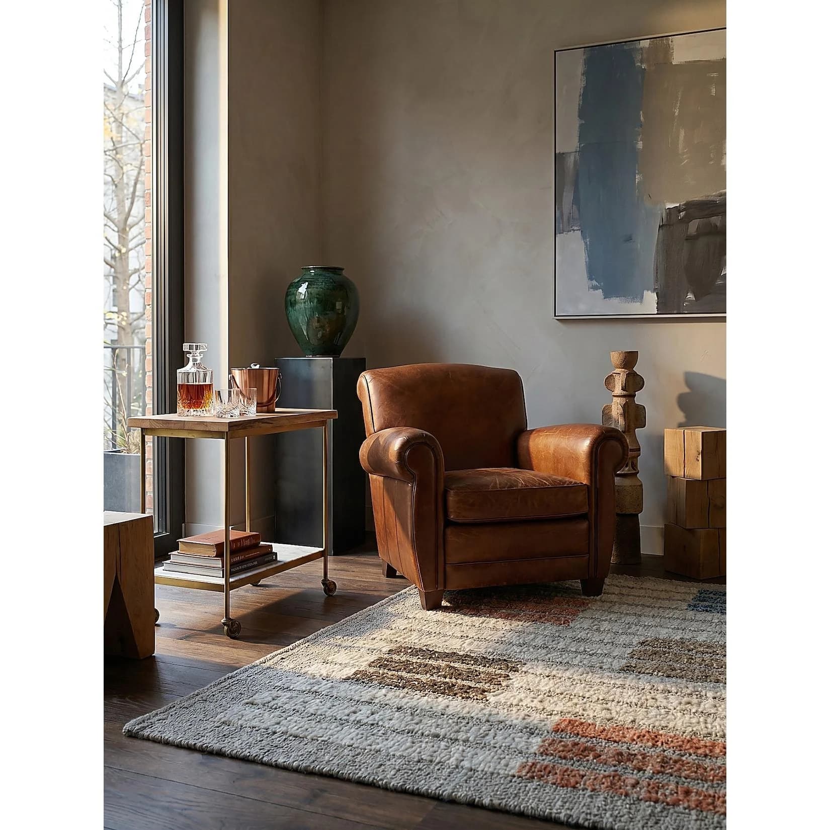 Kadima Design Teppich ALDER Bouclé Blocks Wollmischung 140x200 cm Multi Modern