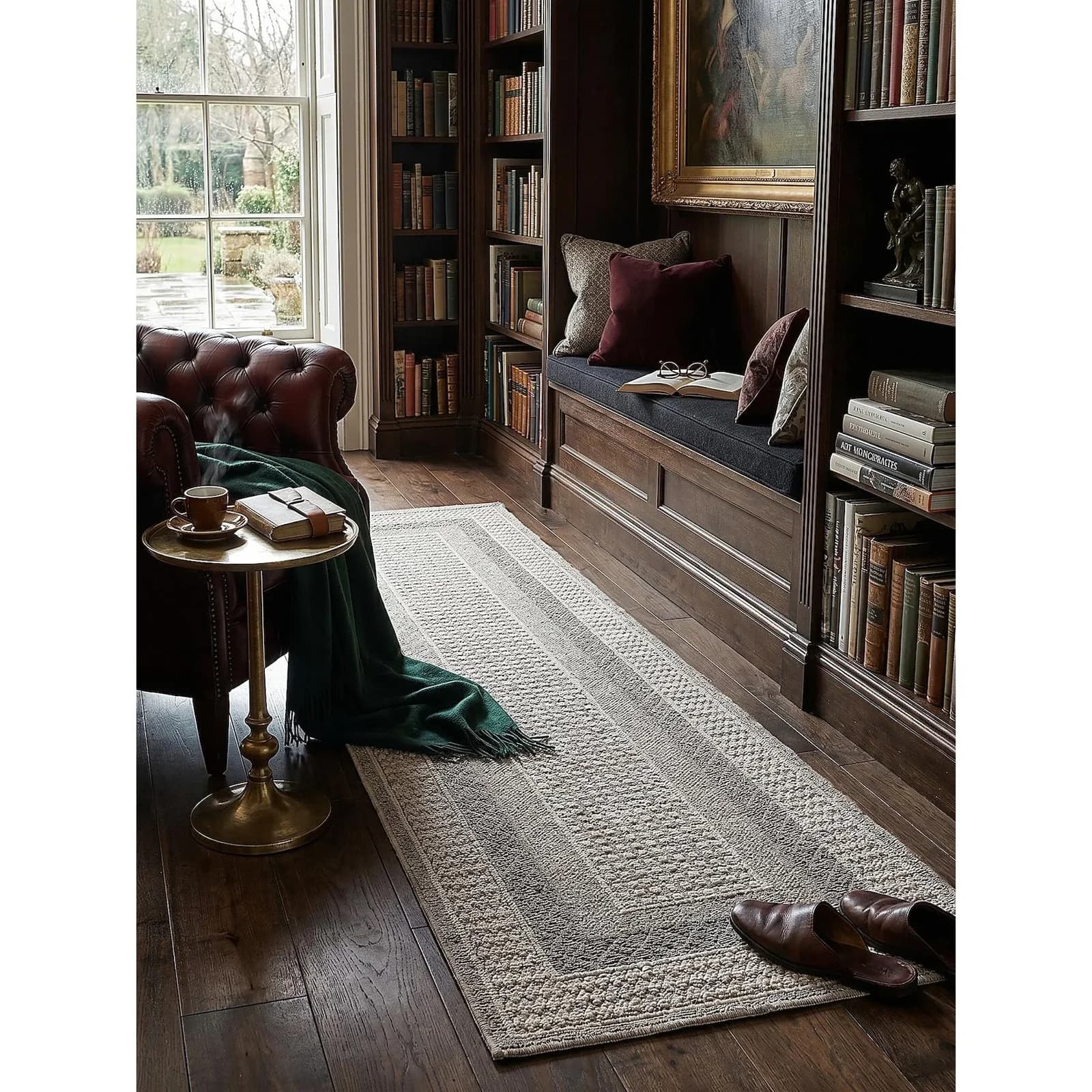 Kadima Design Teppich-Läufer NORA Grau Bordüre Polyester