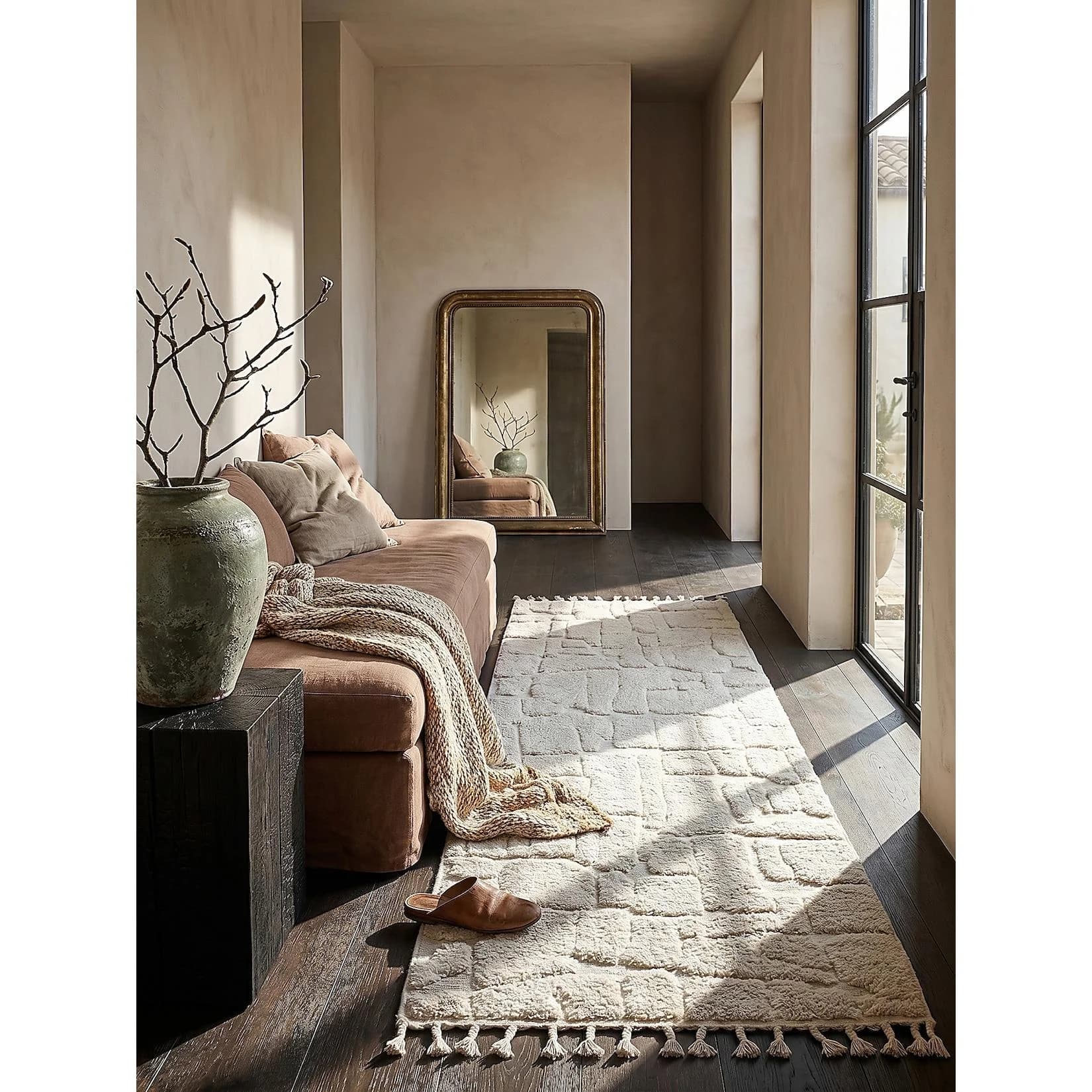 Kadima Design Teppich-Läufer MARA Hochflor Polyester Creme