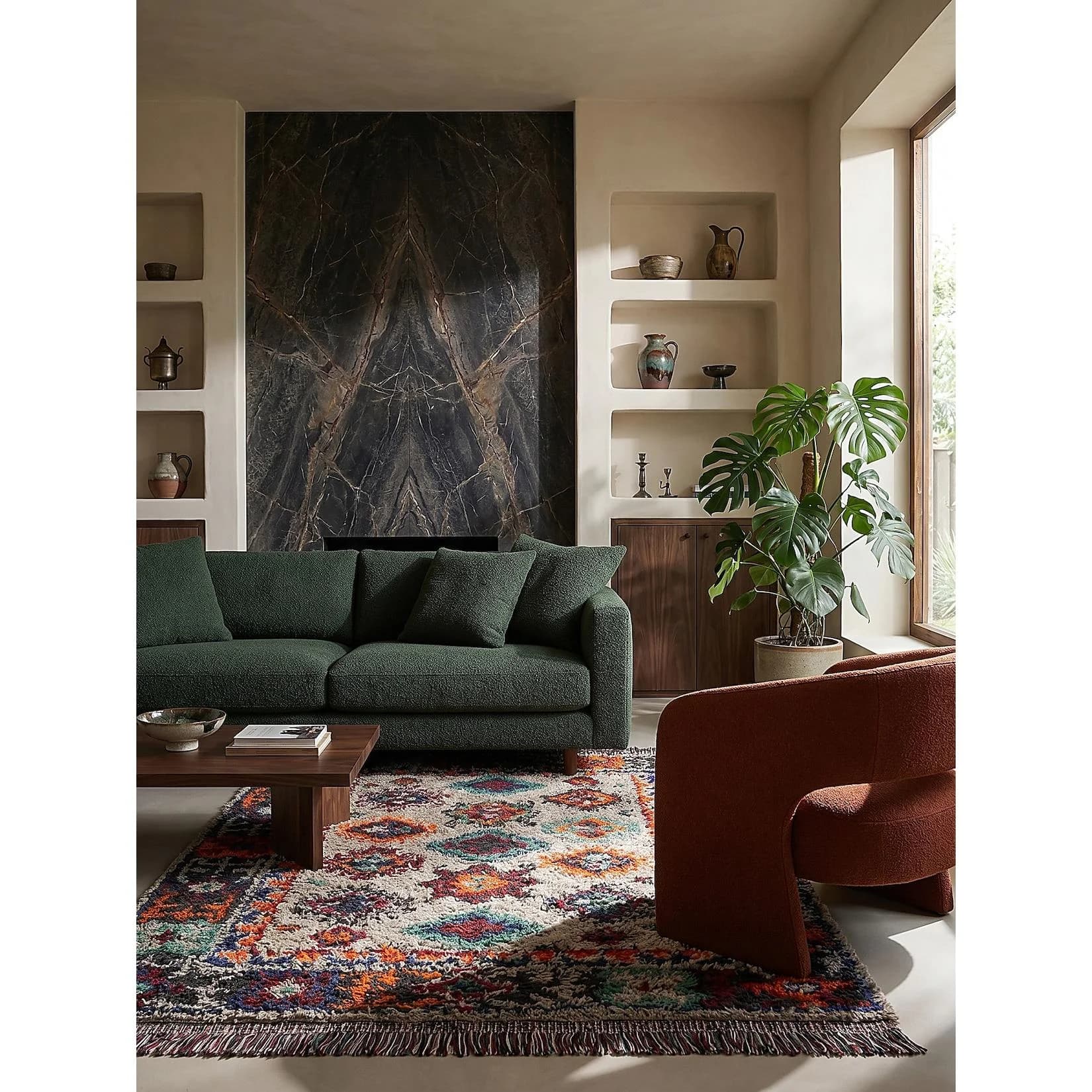 Kadima Design Shaggy Teppich Berber Boho Polyester Multi