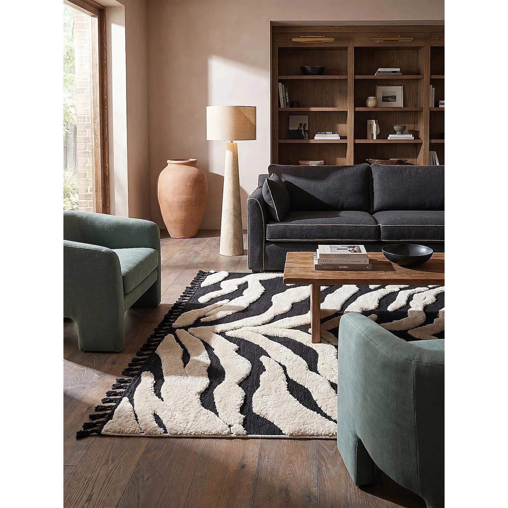 Kadima Design Designerteppich Hochflor MARA Zebra Polyester