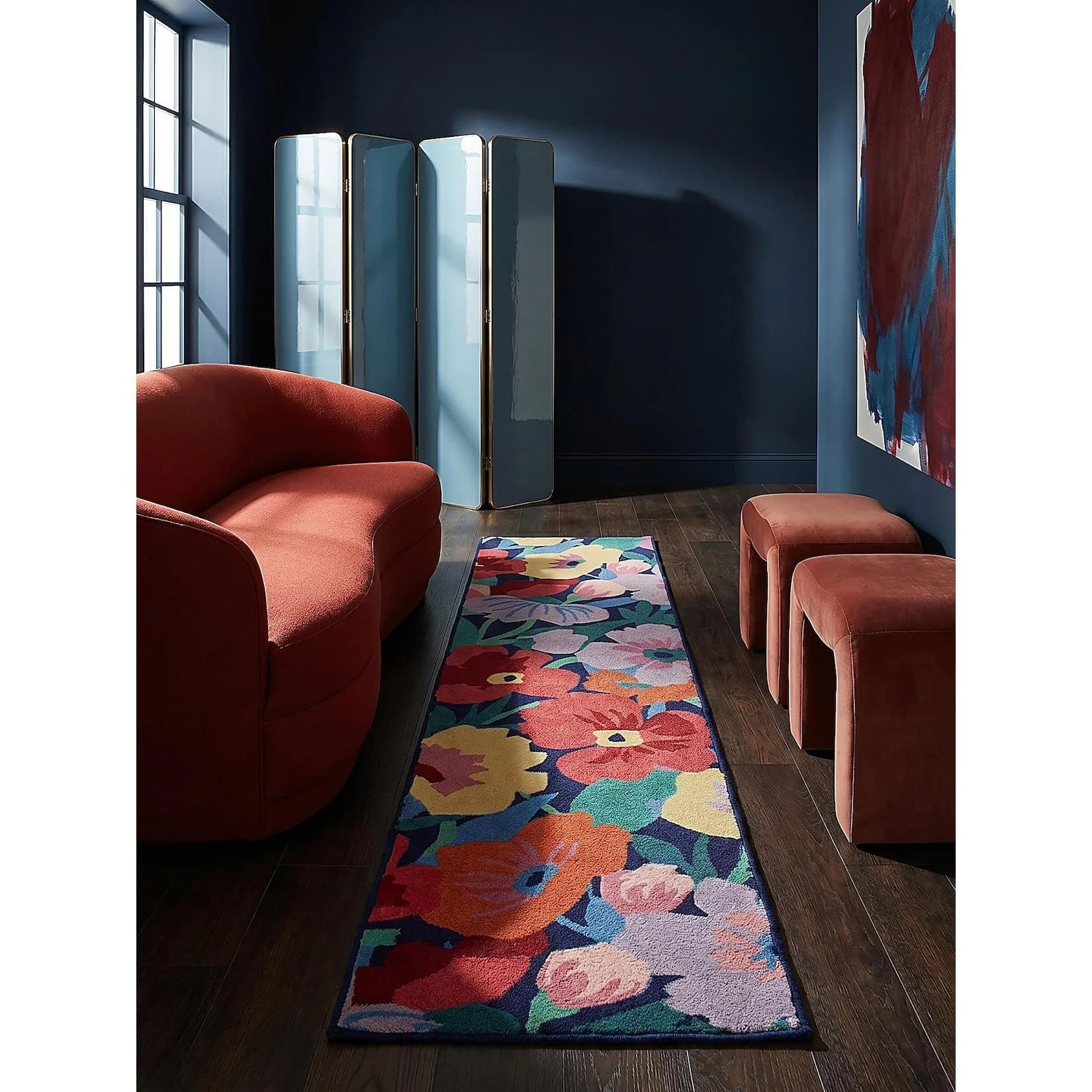 Kadima Design Teppich-Läufer DAHLIA 3D Floral Multi Wolle