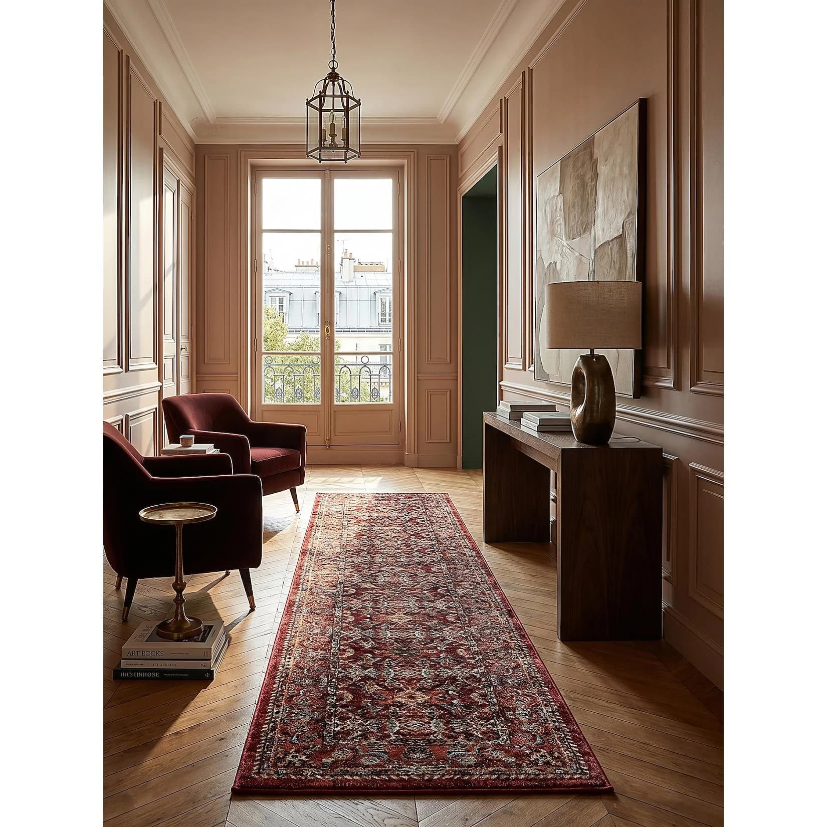 KADIMA DESIGN Teppich-Läufer GLAZERT Floral Allover Rot
