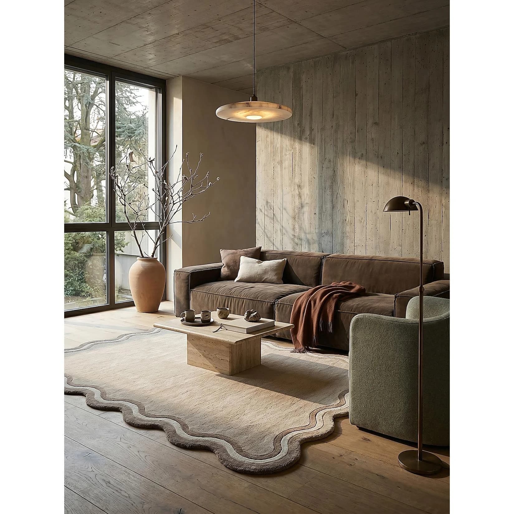 Kadima Design Designerteppich WINCH Hoch-Tief Wolle 200x290 cm Naturfarben