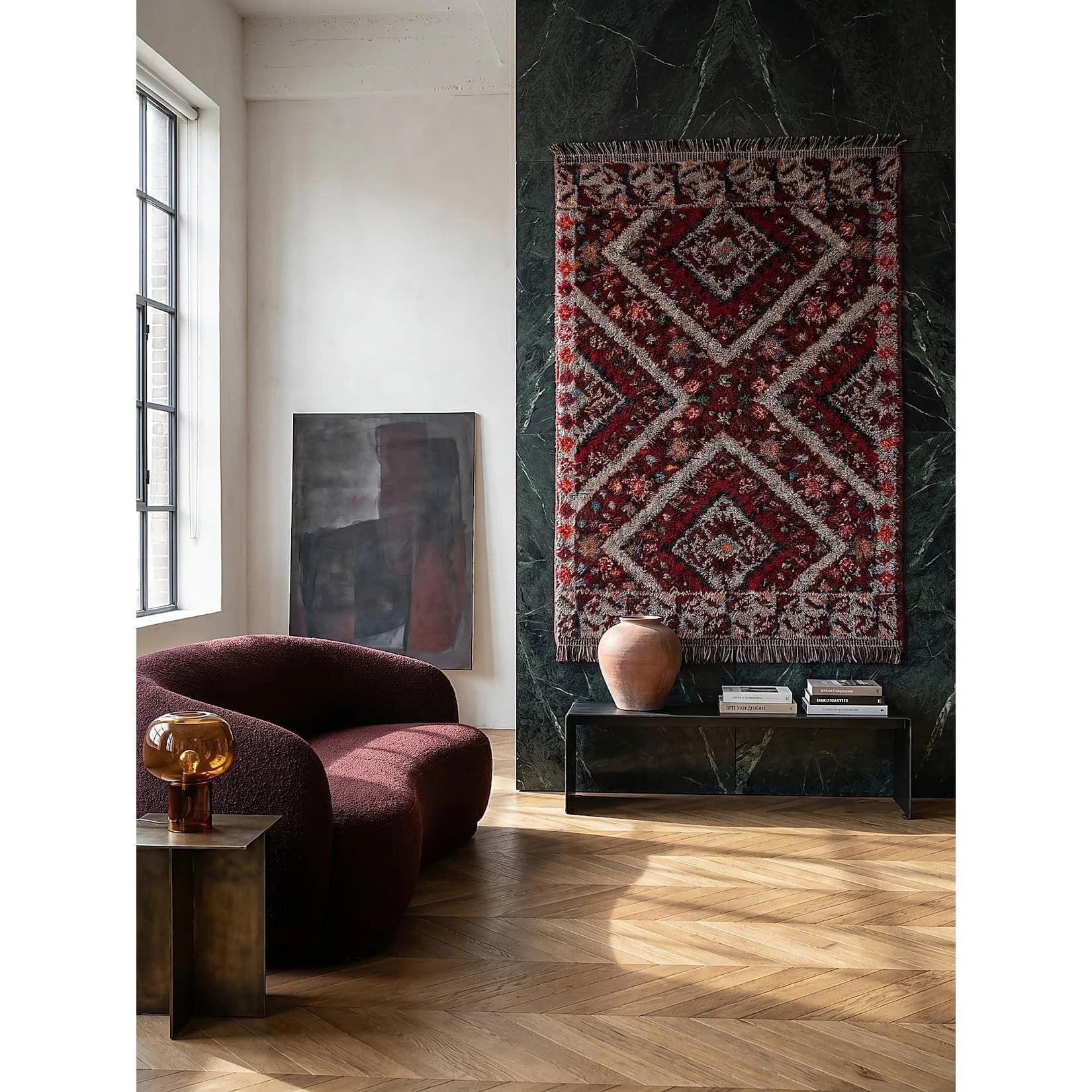 Kadima Design Shaggy-Teppich Boho Rot 200 x 300 cm