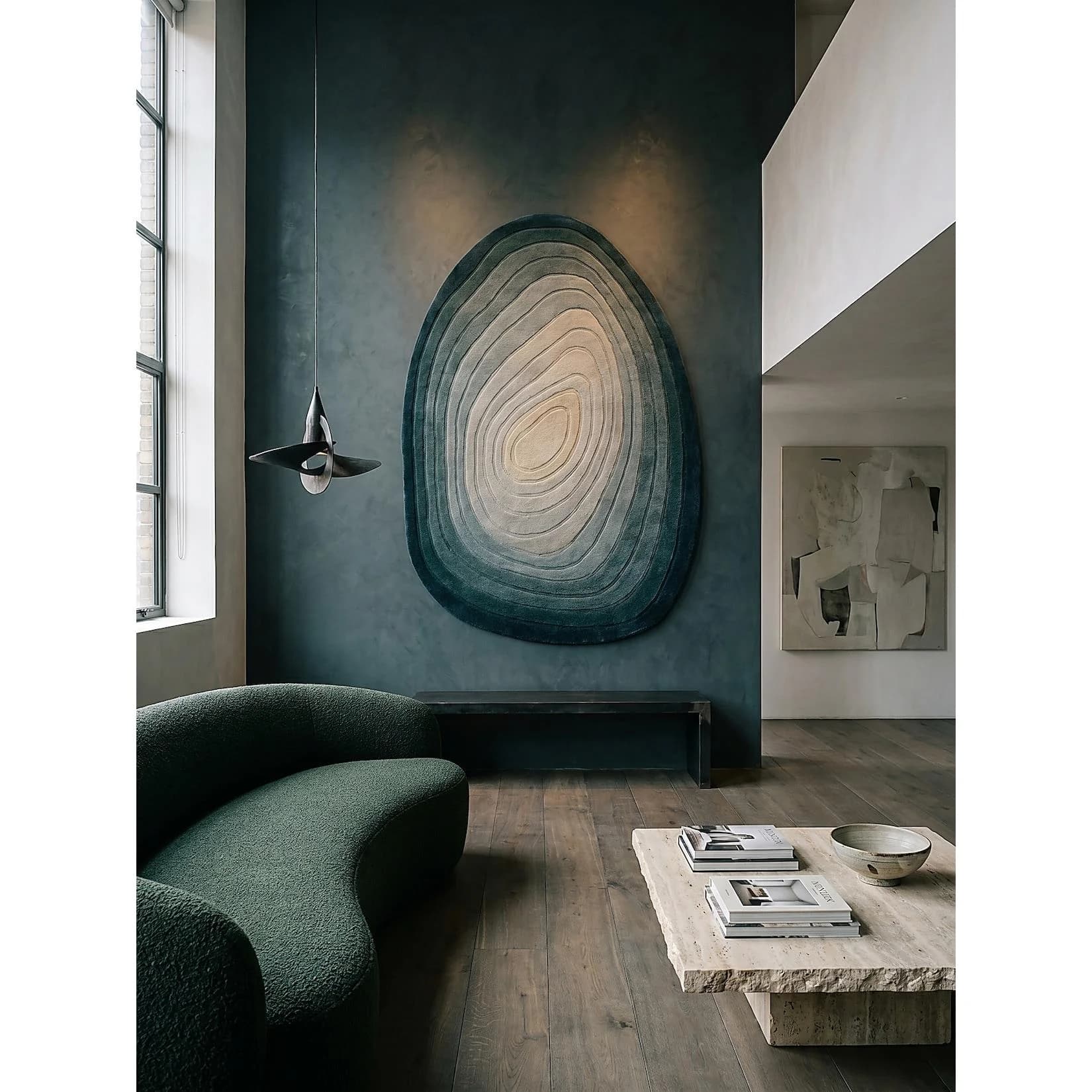 Kadima Design Wohnzimmerteppich PARRET Ombre Blau Hoch-Tief