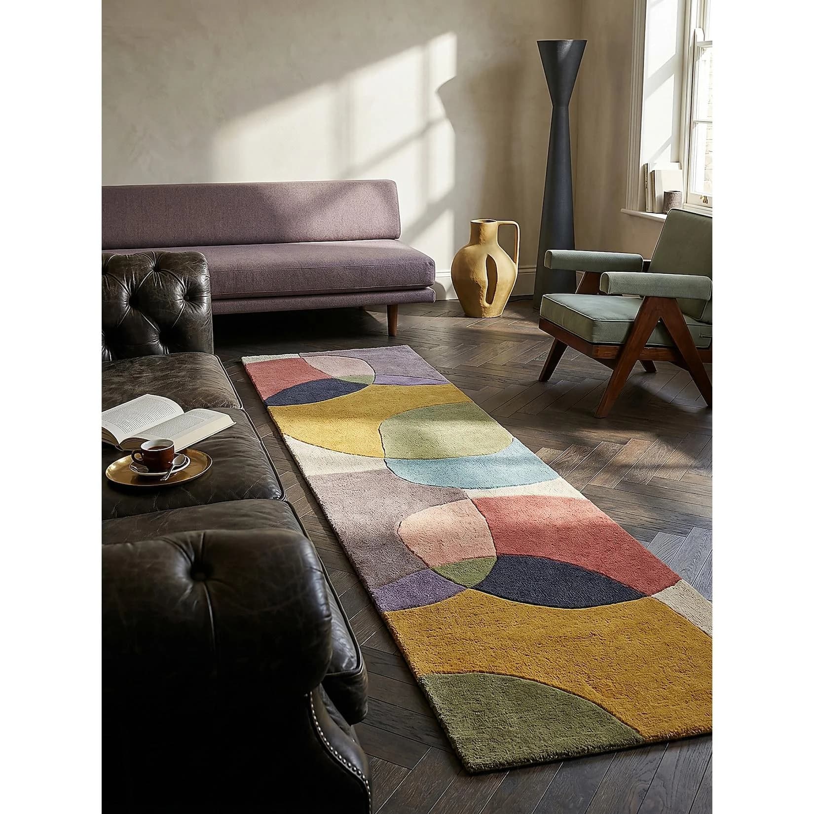 Kadima Design Wollteppich AIRE Kurzflor Abstrakt Multi