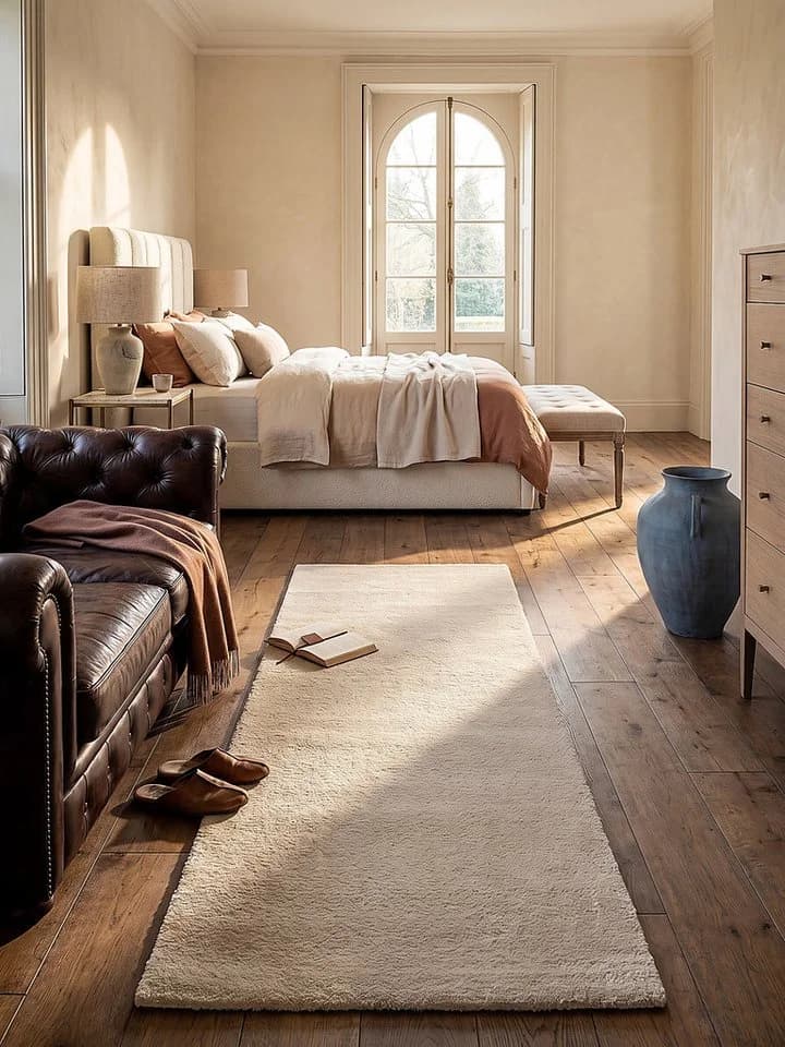 KADIMA DESIGN Teppich ALDAN Beige 60x110 Uni Polyester Antirutsch