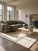 KADIMA DESIGN Teppich ALDAN Beige 60x110 Uni Polyester Antirutsch Bild 3