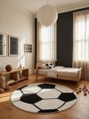 KADIMA DESIGN Kinderteppich CANAZEI Schwarz-Weiß 80x80 cm Bild 1