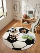 KADIMA DESIGN Kinderteppich CANAZEI Schwarz-Weiß 80x80 cm Bild 2