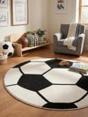 KADIMA DESIGN Kinderteppich CANAZEI Schwarz-Weiß 80x80 cm Bild 3