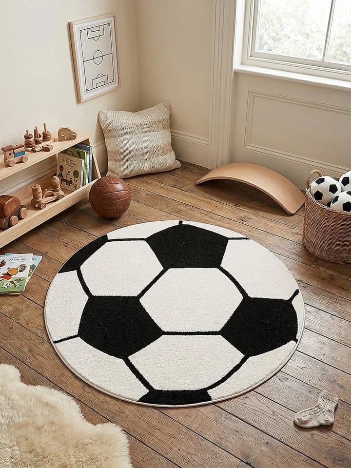 KADIMA DESIGN Kinderteppich CANAZEI Schwarz-Weiß 80x80 cm - Bild 4