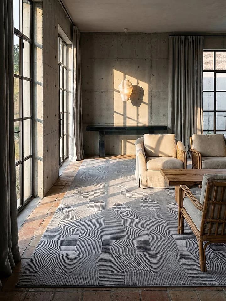 KADIMA DESIGN Teppichläufer DALAR Grau Geometrisch Polypropylen - Bild 3