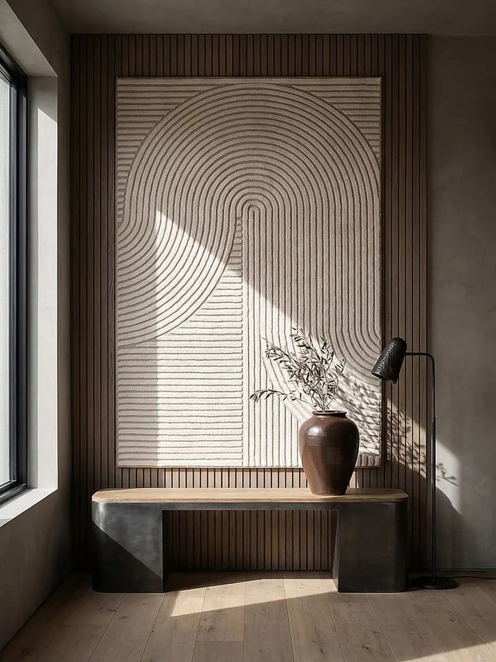KADIMA DESIGN Teppich CETINA Beige Kurzflor 3D-Relief - Bild 3