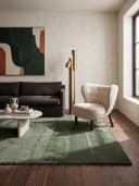 KADIMA DESIGN Teppich ALDAN Waldgrün 60x110 Uni Polyester Antirutsch Bild 5