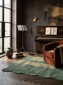 KADIMA DESIGN Teppich TIRSO Hochflor Uni Waldgrün Polyester Bild 1