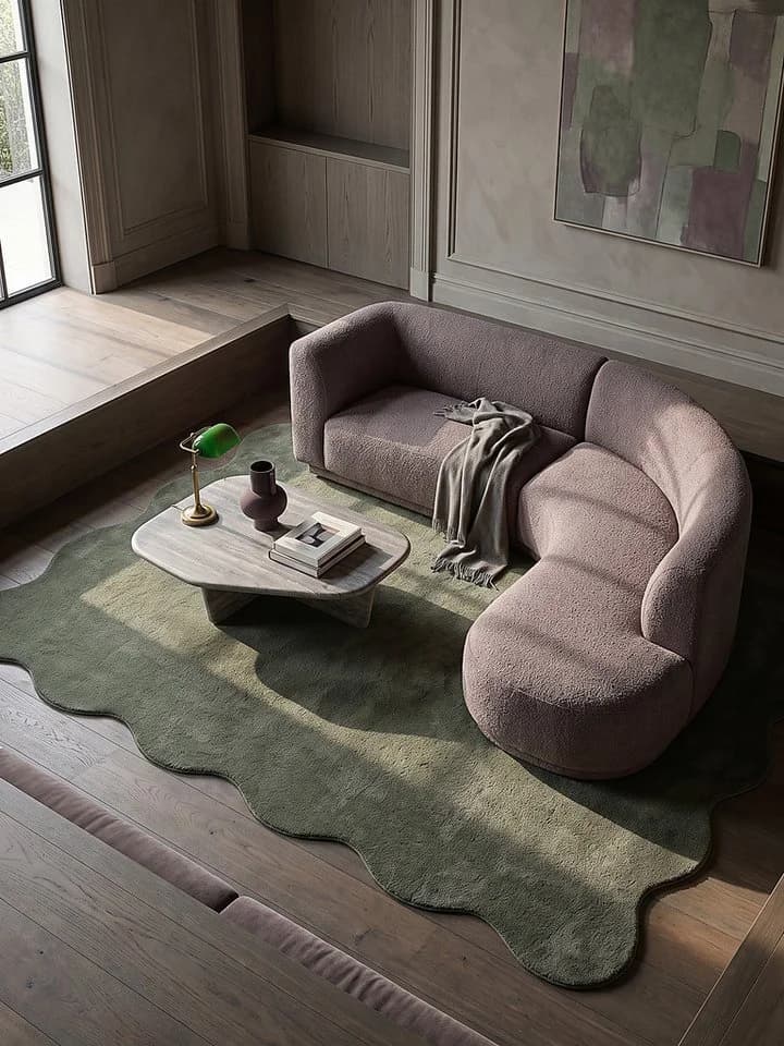 KADIMA DESIGN Teppich TIRSO Hochflor Uni Waldgrün Polyester - Bild 2