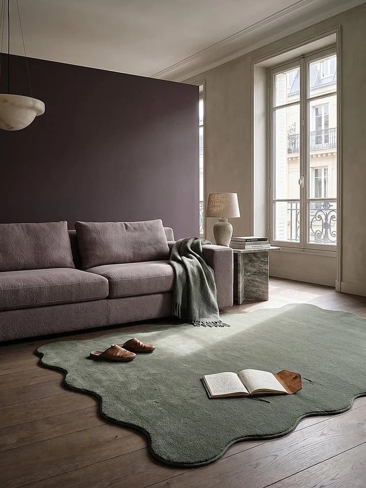 KADIMA DESIGN Teppich TIRSO Hochflor Uni Waldgrün Polyester - Bild 4