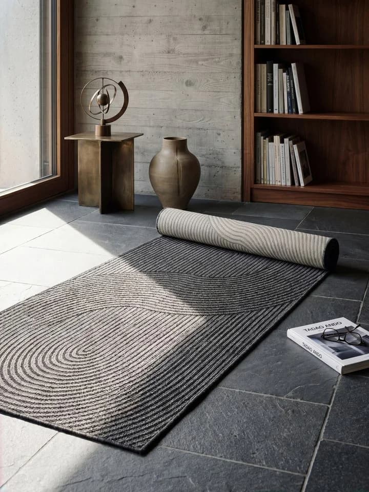 KADIMA DESIGN Teppichläufer BORNO Anthrazit Geometrisch Polypropylen - Bild 2