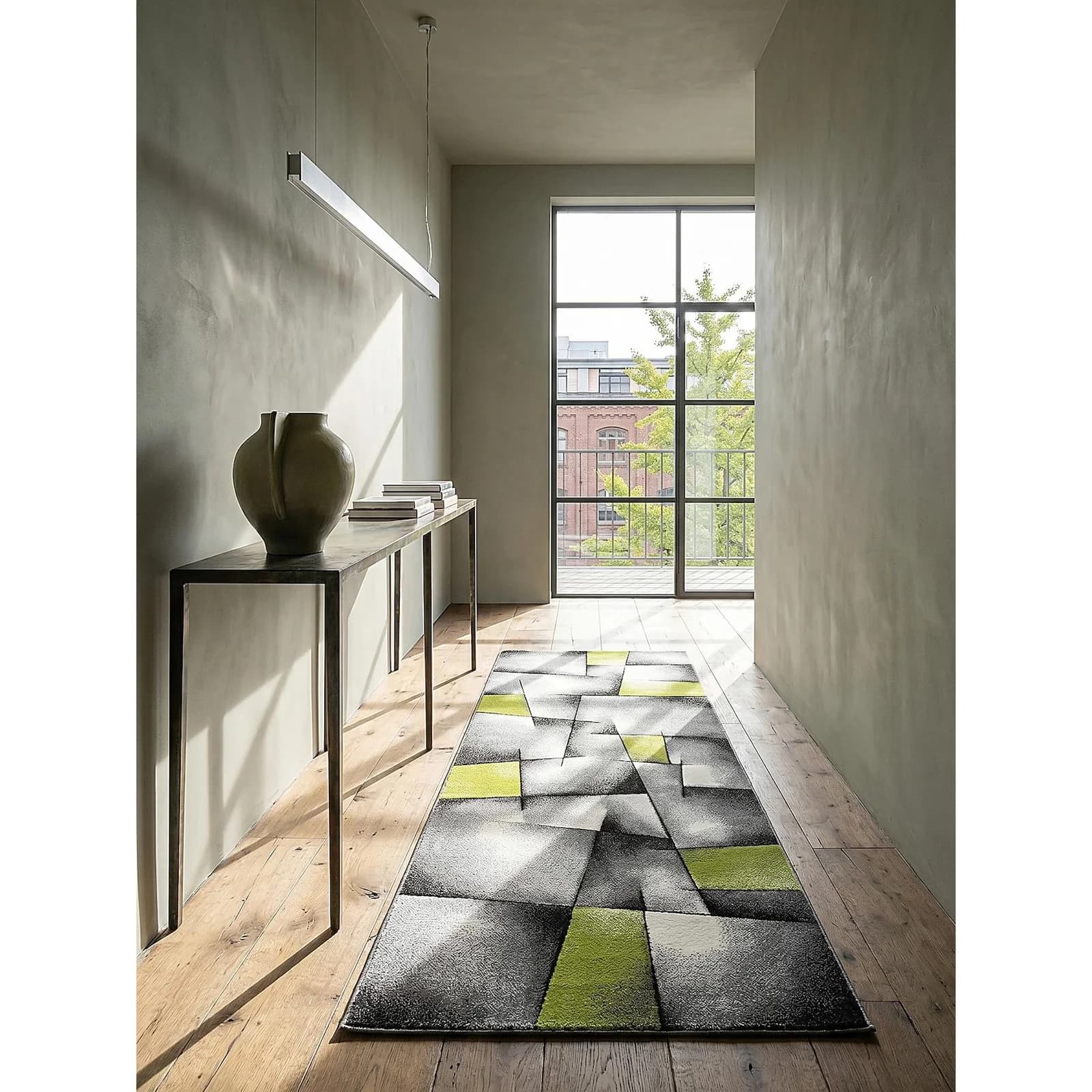 KADIMA DESIGN Teppichläufer BIENO Grün Kurzflor