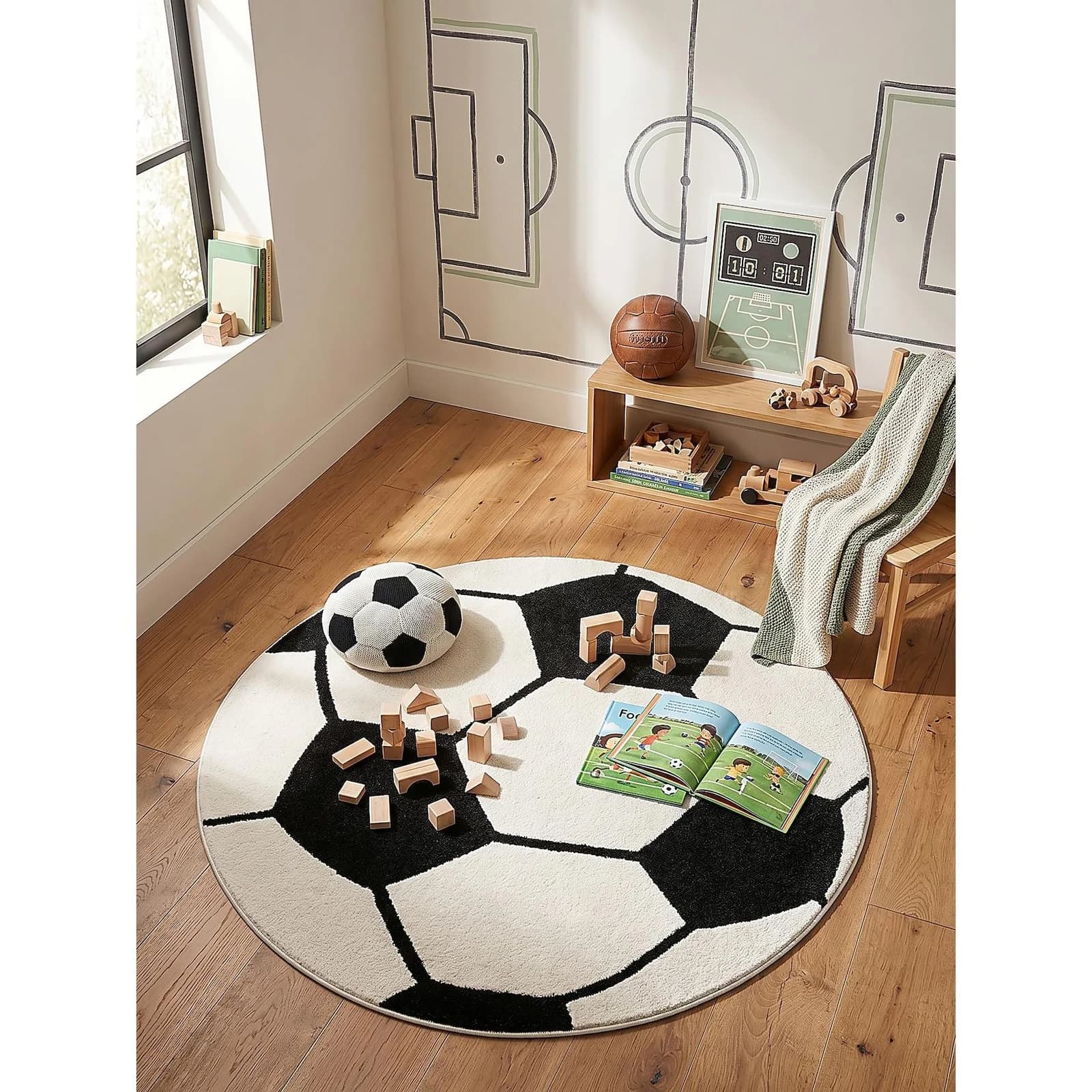 Kadima Design Kinderteppich CANAZEI Schwarz 80x80 cm