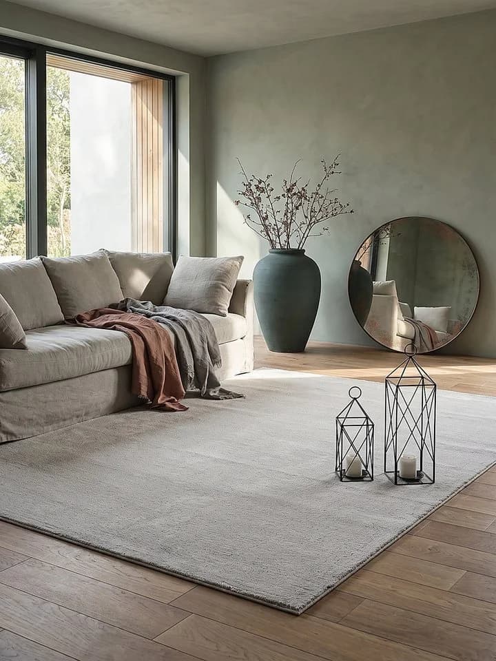 KADIMA DESIGN Teppich ALDAN Hochflor Sand Uni Polyester - Bild 5