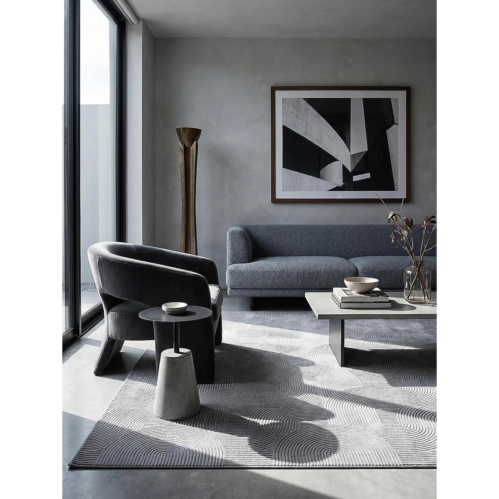 KADIMA DESIGN DALAR Teppich Antirutsch Grau 240x340 cm Kurzflor