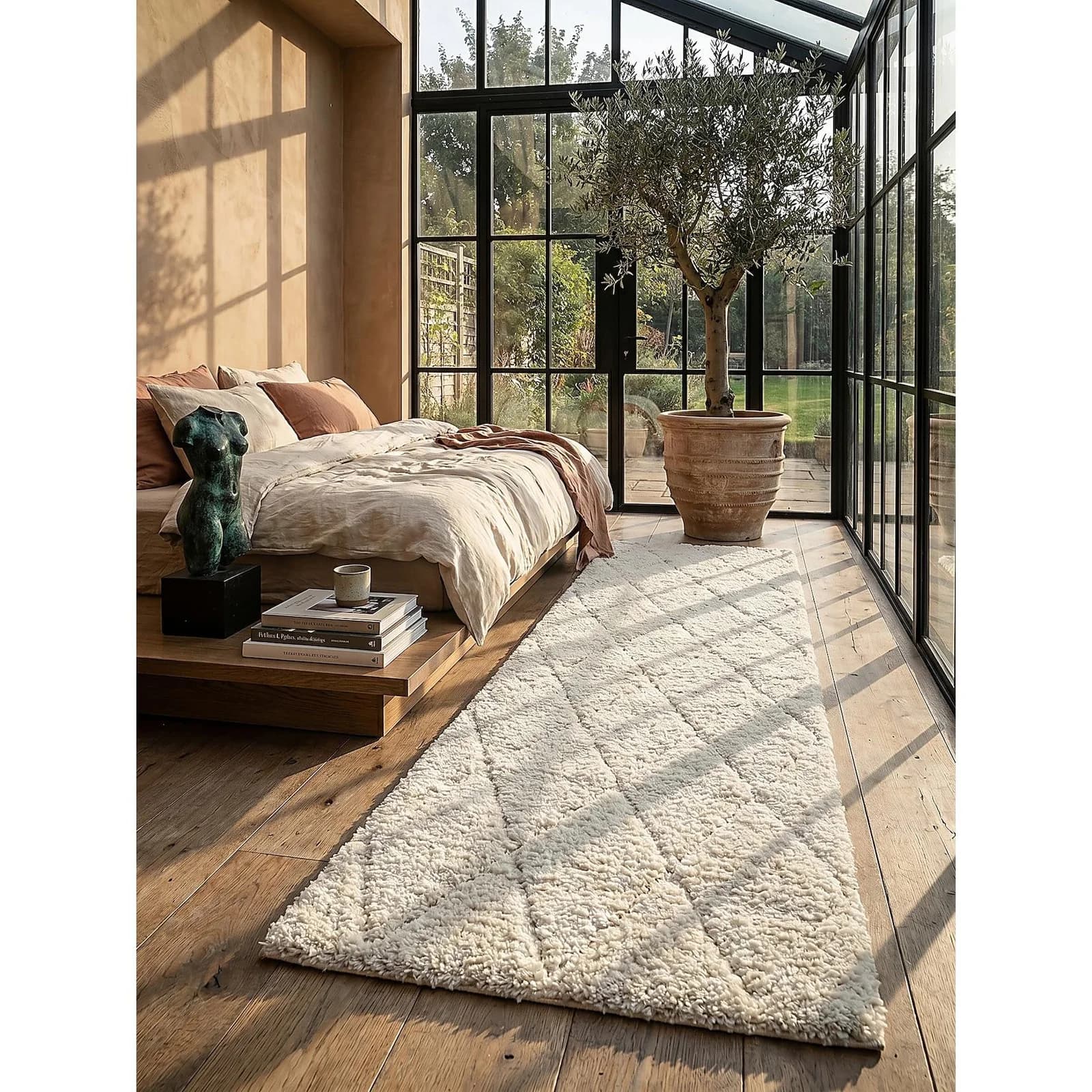 Kadima Design Shaggy-Teppich Pflegeleicht Creme