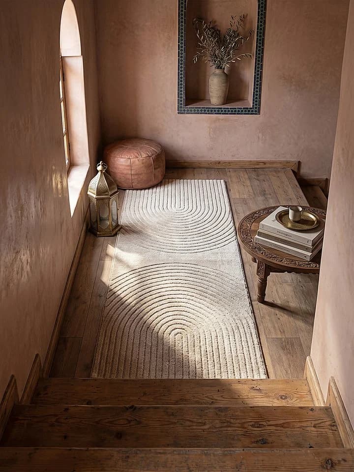 KADIMA DESIGN Teppichläufer MUOTA Beige Geometrisch