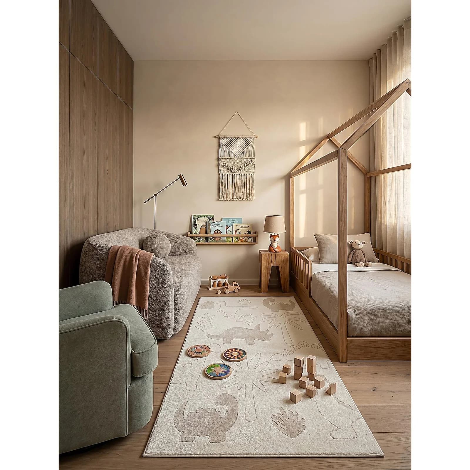 KADIMA DESIGN Kinderteppich CANAZEI Creme Kurzflor