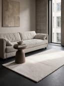 KADIMA DESIGN Teppich ALDAN Creme 60x110 Uni Polyester Antirutsch Bild 3