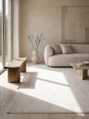 KADIMA DESIGN Teppich ALDAN Creme 60x110 Uni Polyester Antirutsch Bild 4