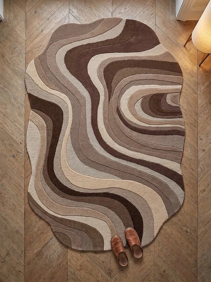 KADIMA DESIGN Wollteppich EFFRA Oval Natur 140x200 cm - Bild 3