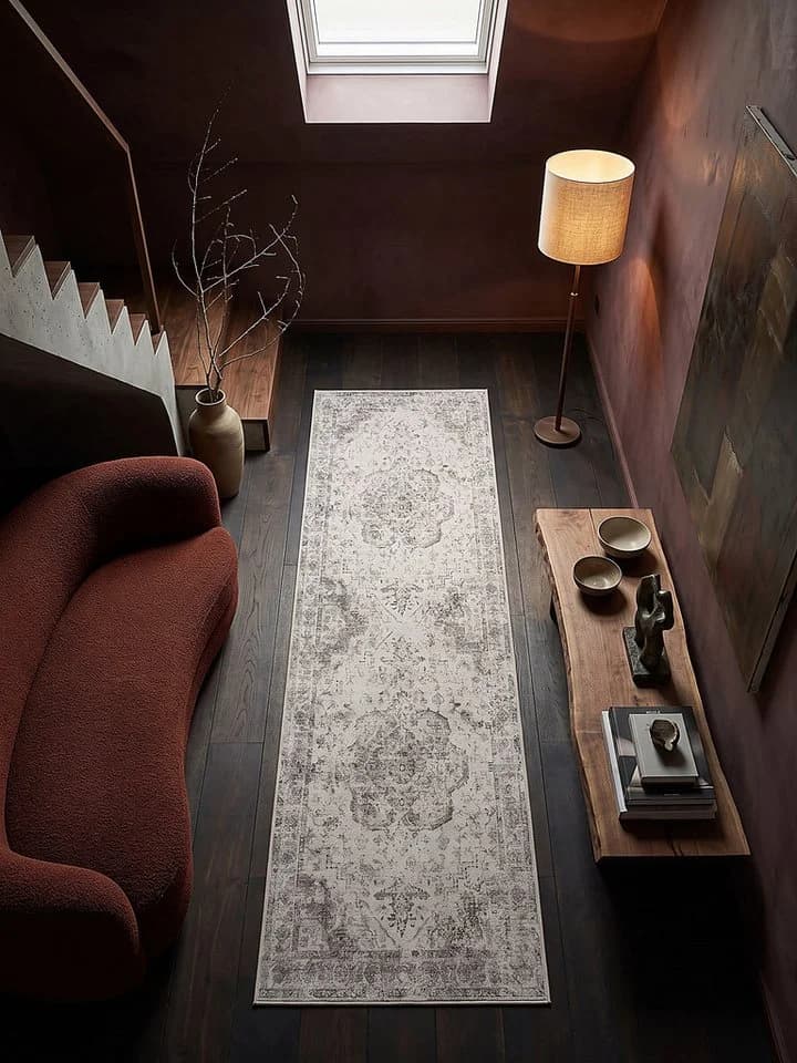 KADIMA DESIGN VERNANTE Läufer Beige-Grau Orientalisch Floral