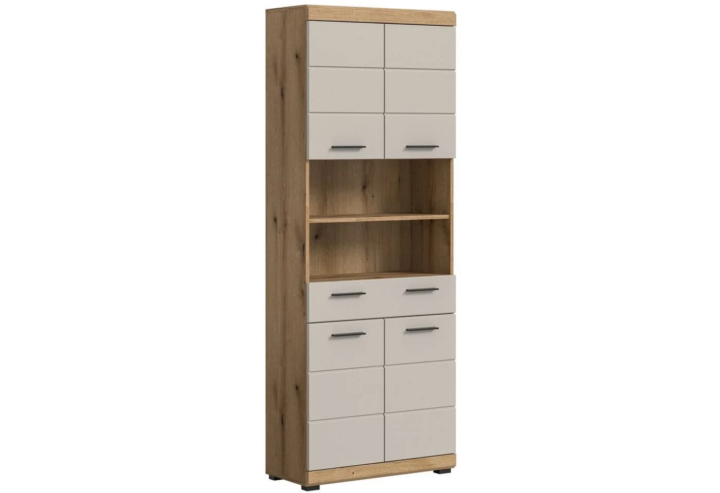 furnling Hochschrank Scott 4 Türen Grau Holzoptik Modern - Bild 2