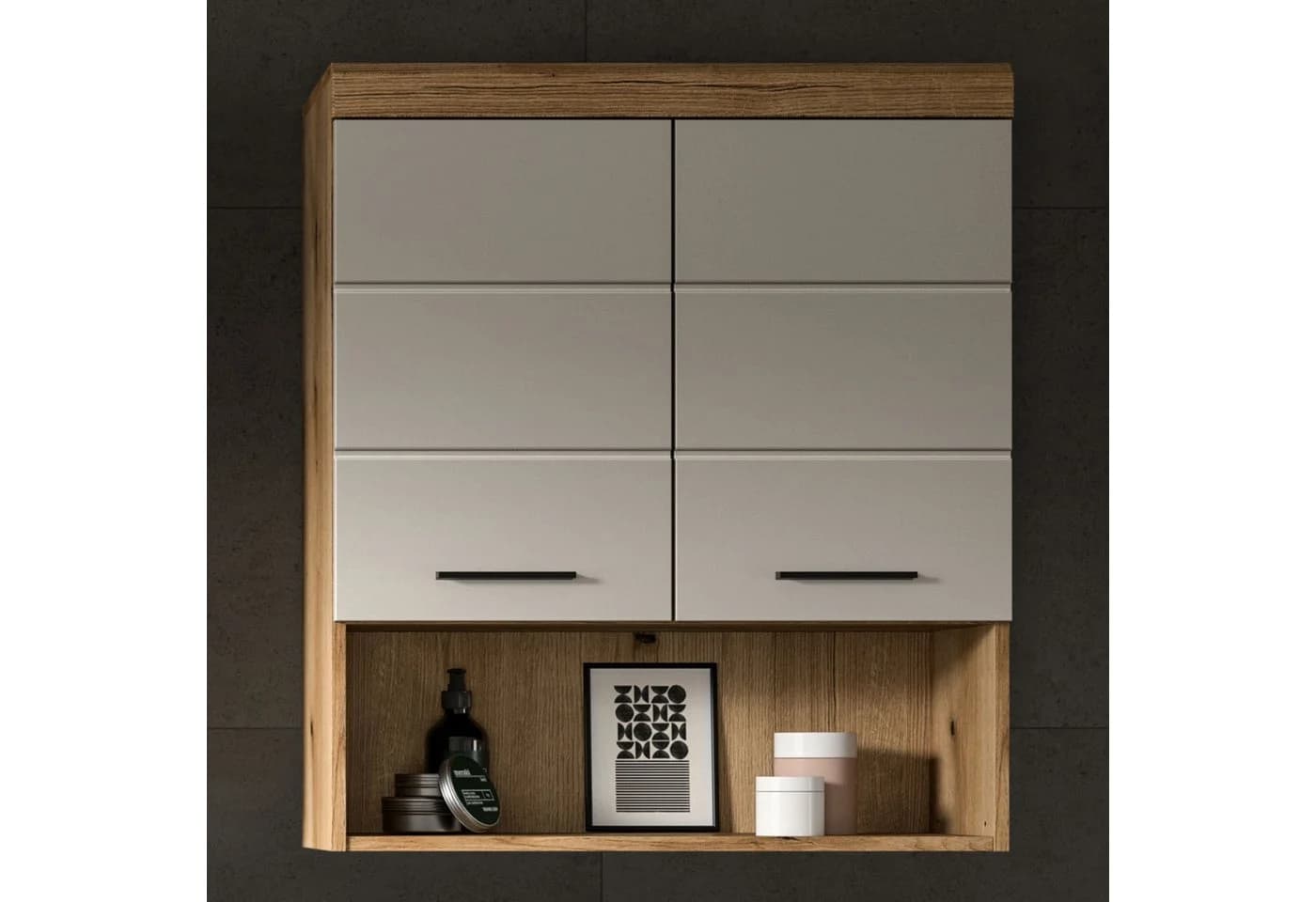 furnling Hängeschrank Scott 2 Türen Grau Braun Modern