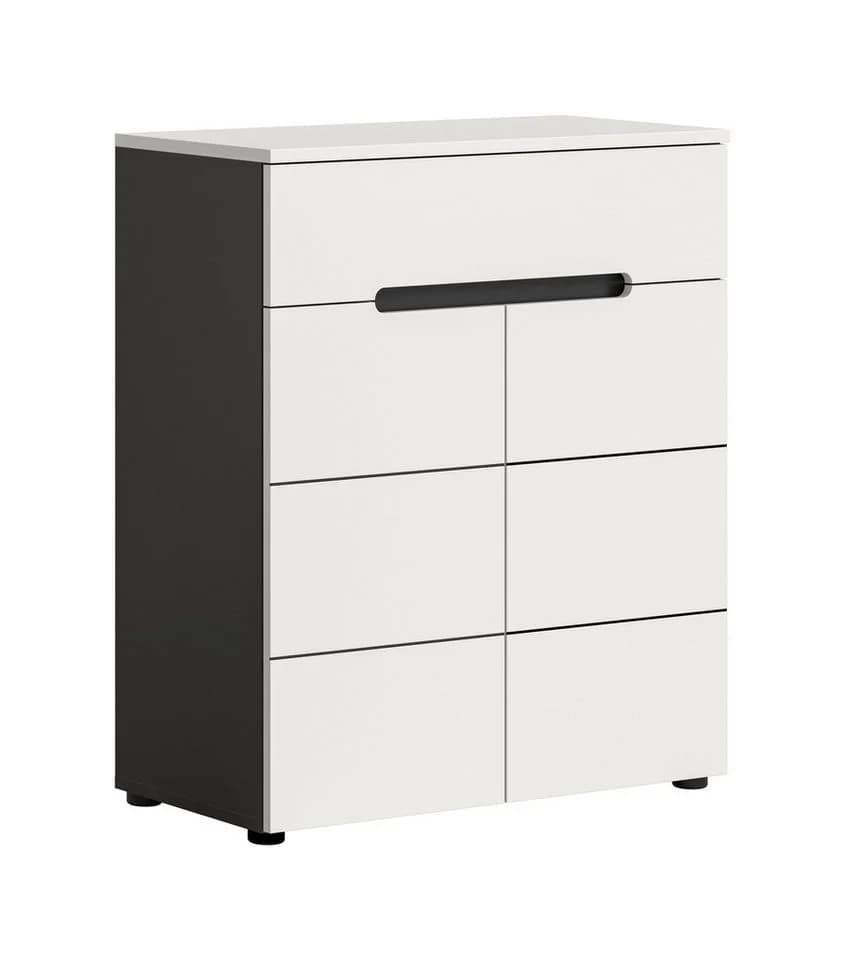 furnling Schuhkommode Cano grau/weiß mit 2 Türen und Schublade - Bild 2