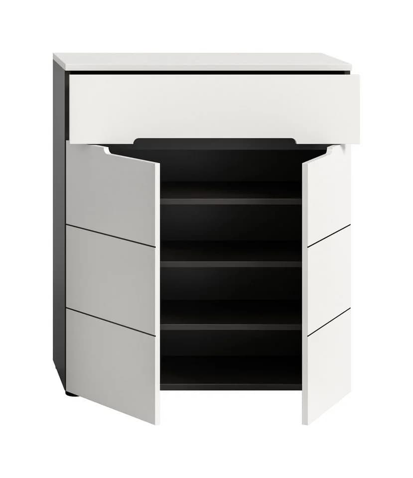 furnling Schuhkommode Cano grau/weiß mit 2 Türen und Schublade - Bild 4