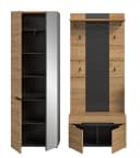 furnling Garderoben-Set Cano, 3-St., Garderobenpaneel, Garderobenschrank, Sitzbank, Komplett-Set, Höhe 190 cm, Basalt grau/Artisan Bild 4