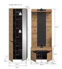 furnling Garderoben-Set Cano, 3-St., Garderobenpaneel, Garderobenschrank, Sitzbank, Komplett-Set, Höhe 190 cm, Basalt grau/Artisan Bild 5