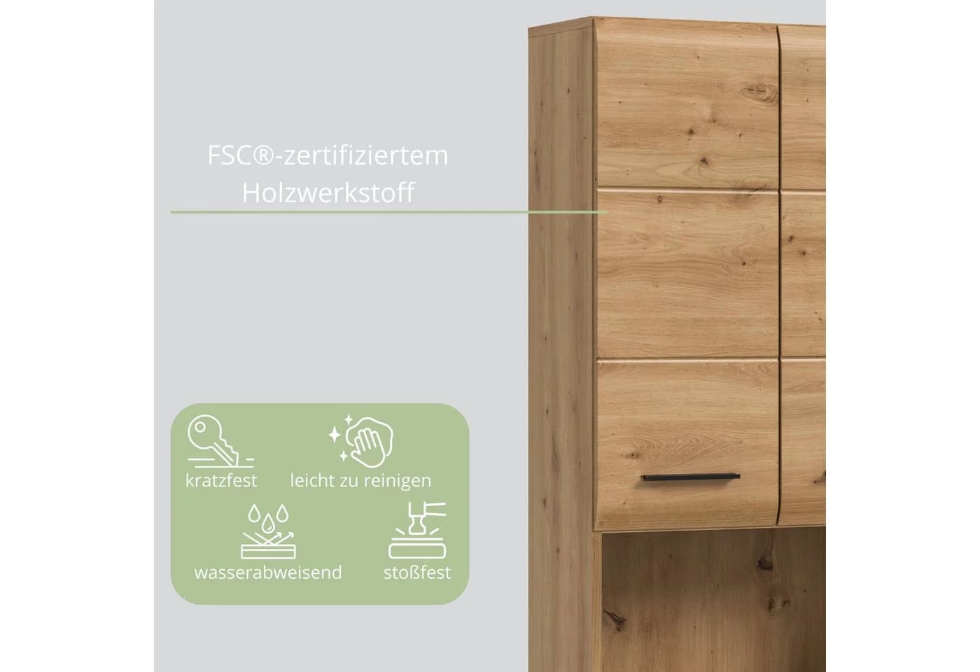 furnling Stauraumschrank Ivy Hochschrank 4 Türen Artisan Oak - Bild 5