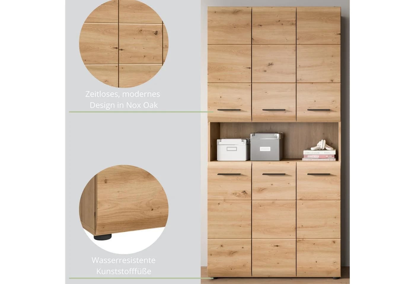 furnling Mehrzweckschrank Ivy 6 Türen 12 Fächer Artisan Oak - Bild 5